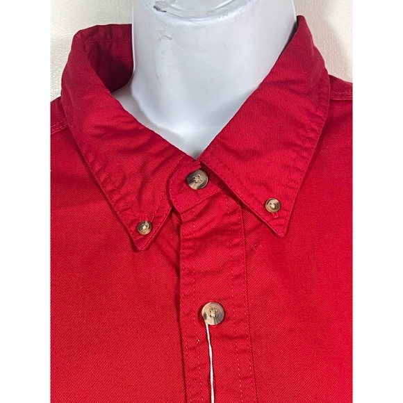 Sierra Pacific Men XL Red Cotton Twill Short Sleeve Button Down Shirt NWT preppy - Picture 3 of 8